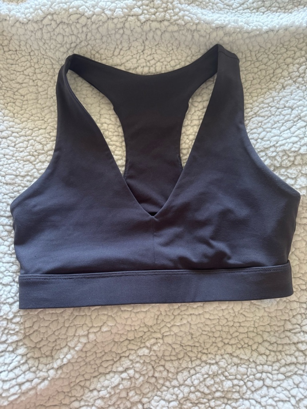 Fabletics Black V-Neck Racerback Sports Bra